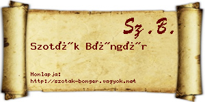 Szoták Böngér névjegykártya